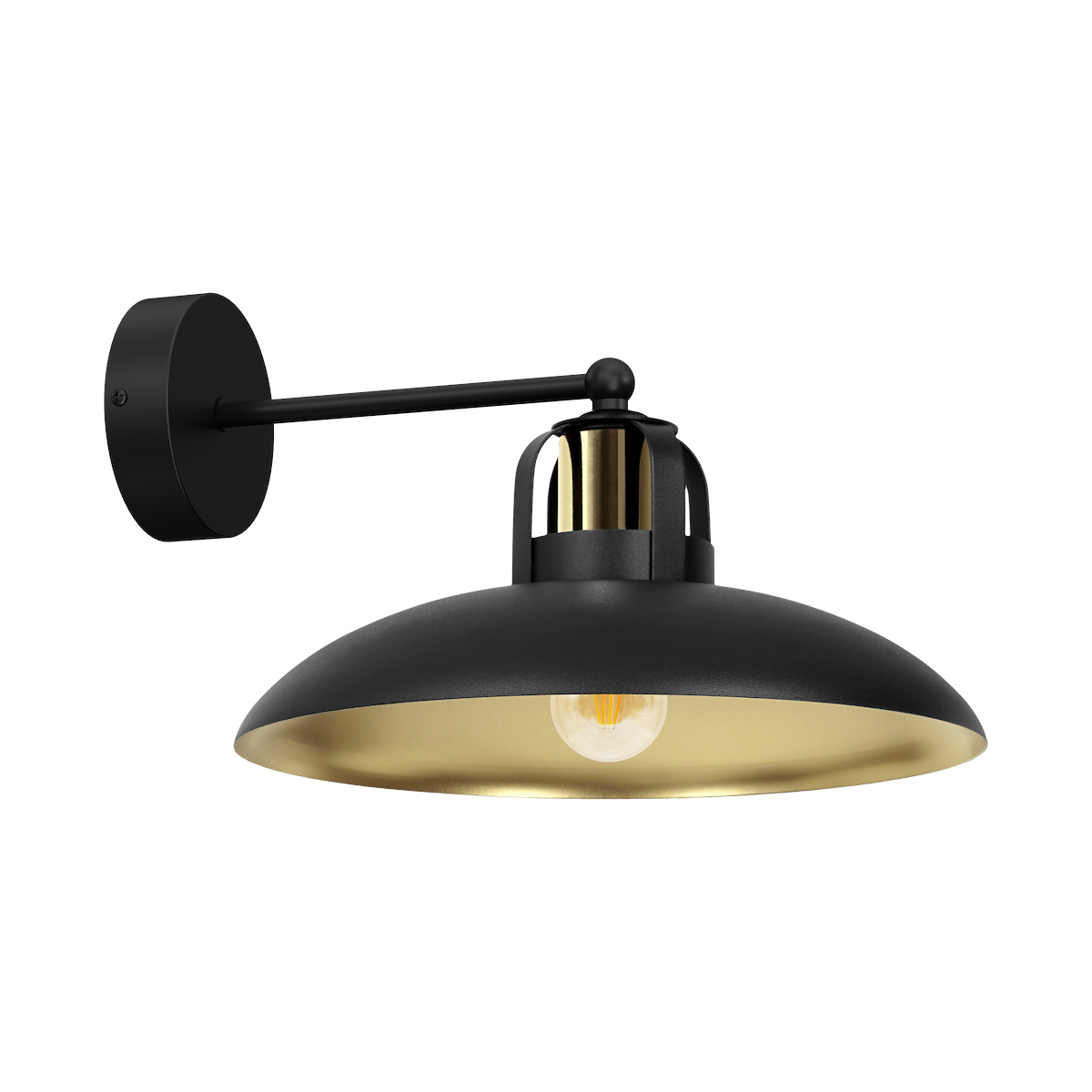 MiLagro Kinkiet FELIX BLACK/GOLD 1xE27 MLP8904