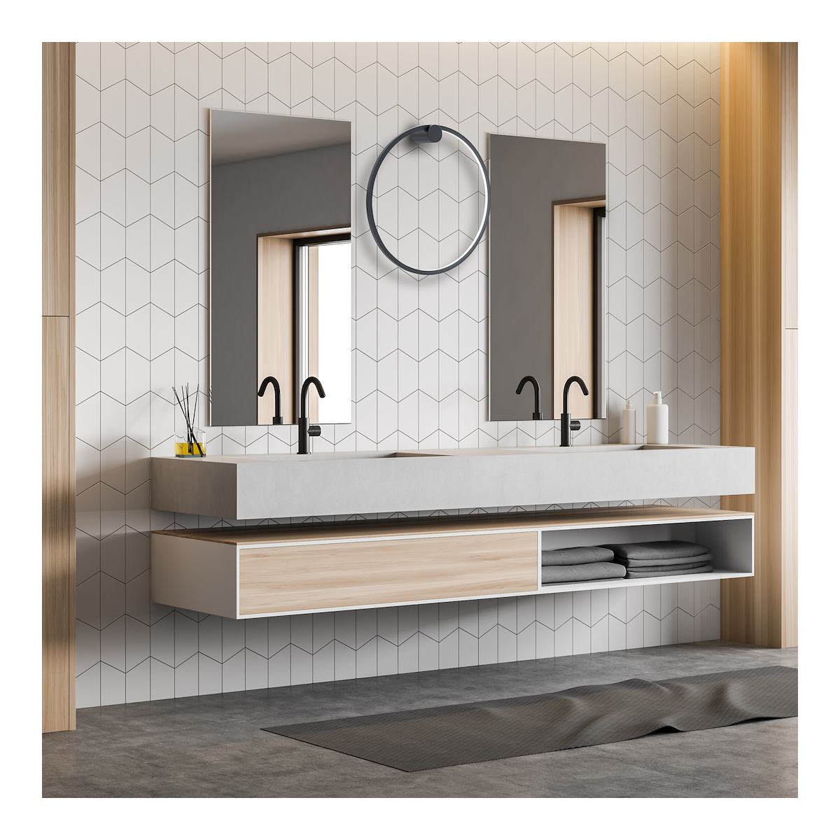 Kinkiet Saturno Black 25W LED stylowe oświetlenie