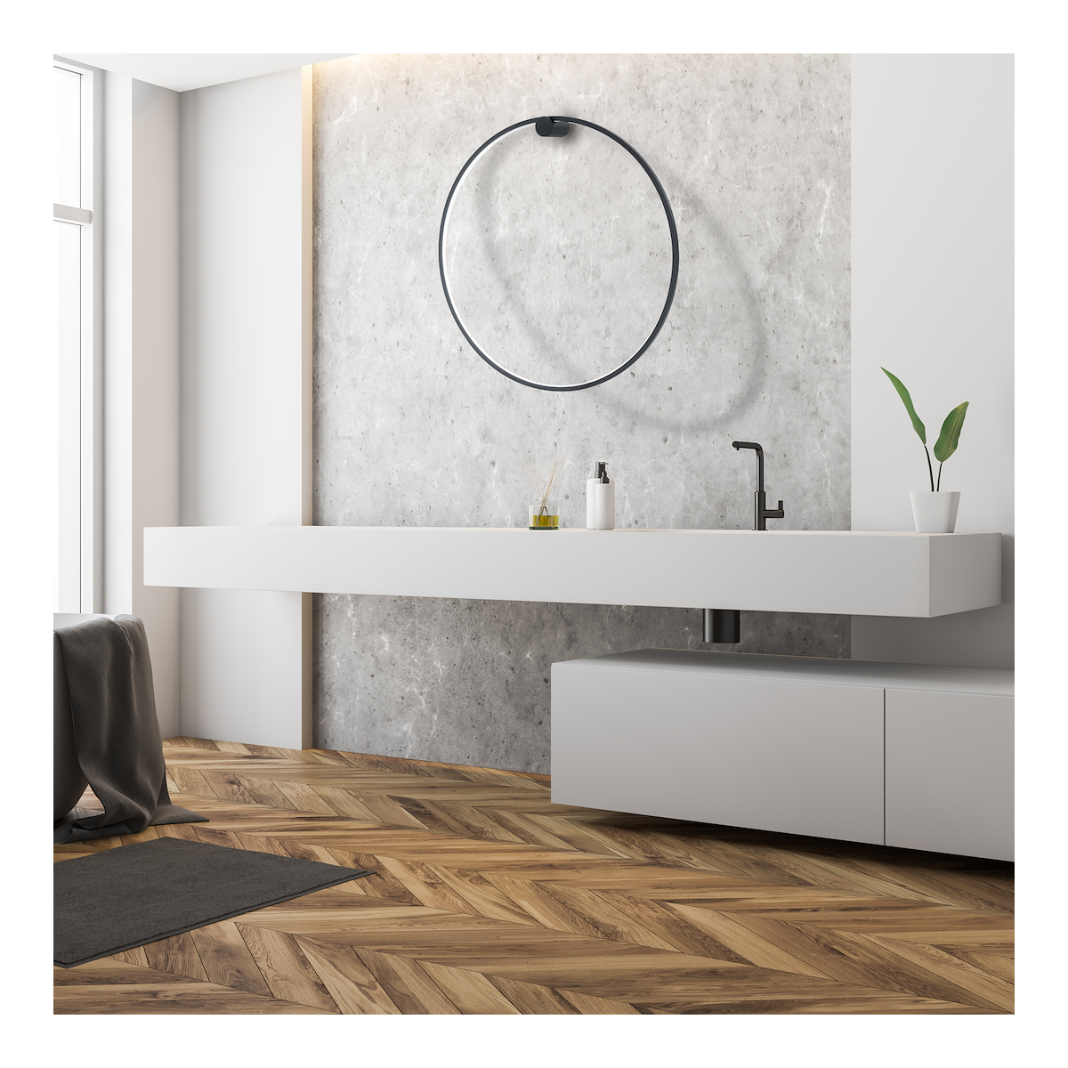 Kinkiet Saturno Black 46W LED nowoczesne oświetlenie