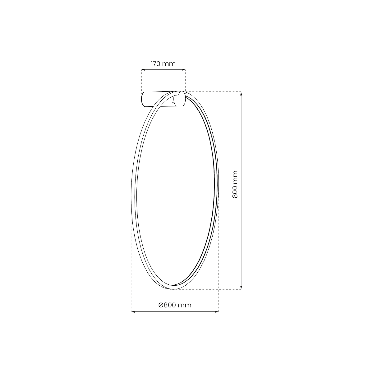 Kinkiet Saturno Black 46W LED nowoczesne oświetlenie
