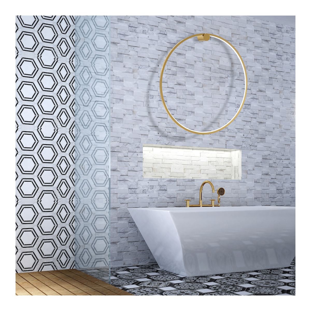 Kinkiet Saturno Gold 46W LED efektowne oświetlenie