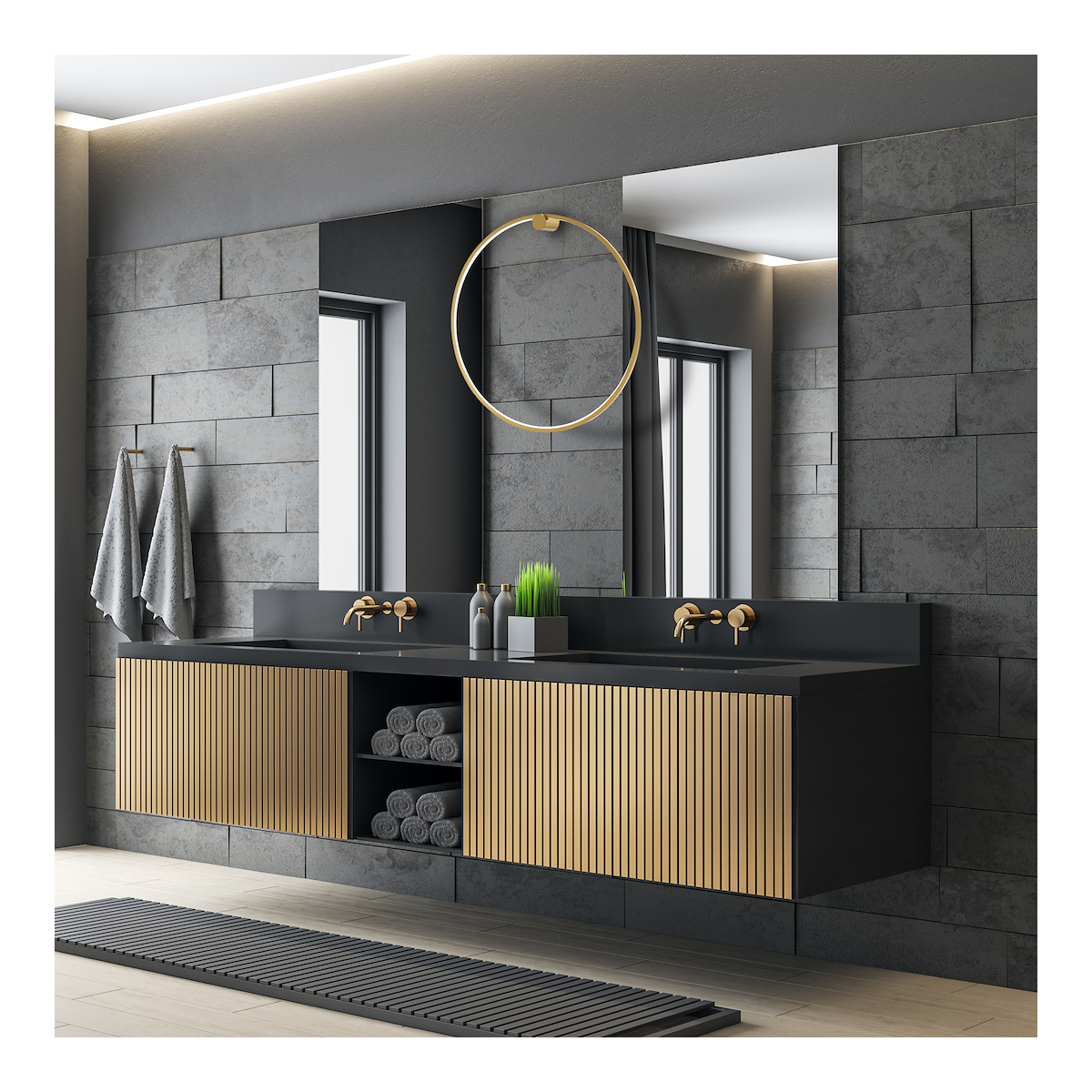 Kinkiet Saturno Gold 46W LED efektowne oświetlenie