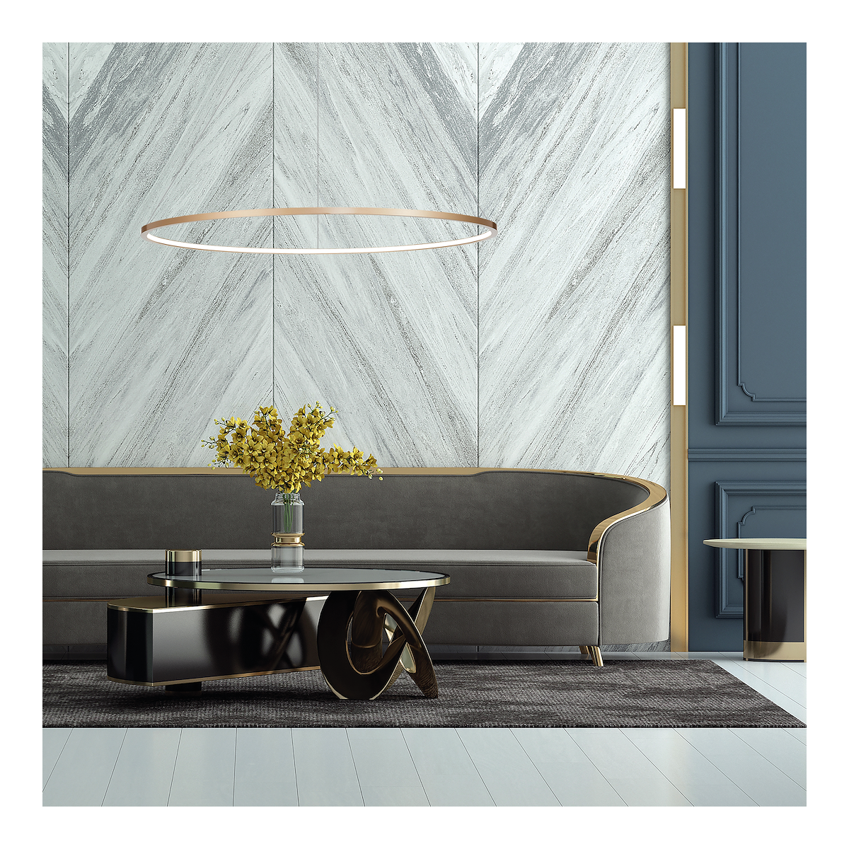 MiLagro Lampa wisząca Saturno Gold 57W LED ML8863