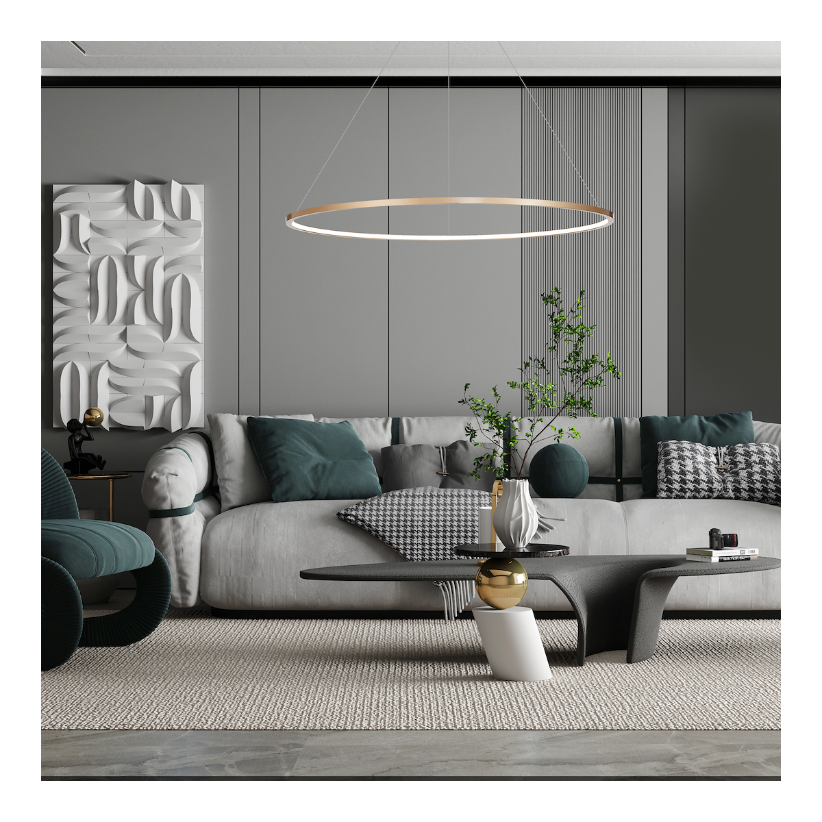 MiLagro Lampa wisząca Saturno Gold 65W LED ML8865