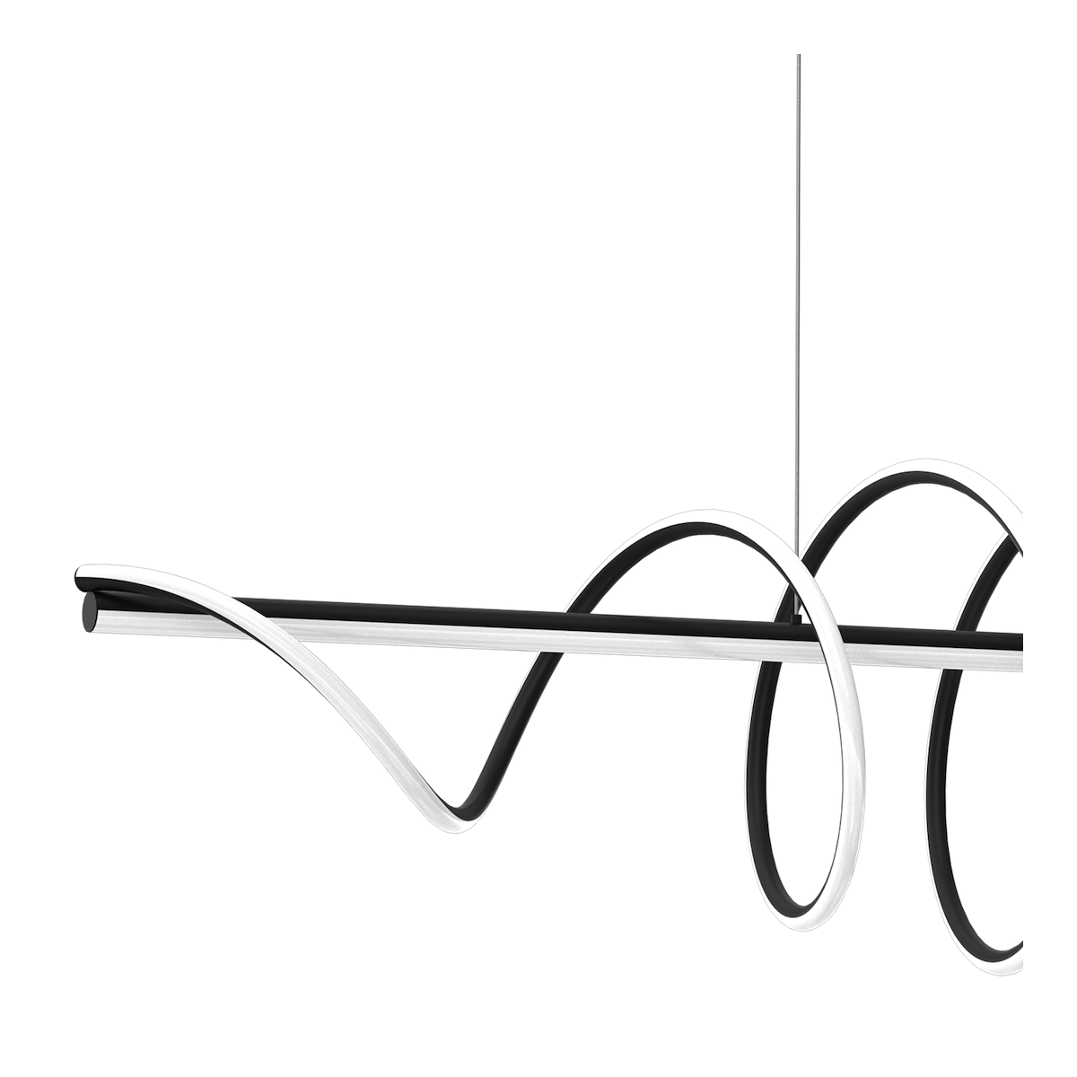 Lampa wisząca TWIST BLACK 90W LED nietuzinkowe oświetlenie