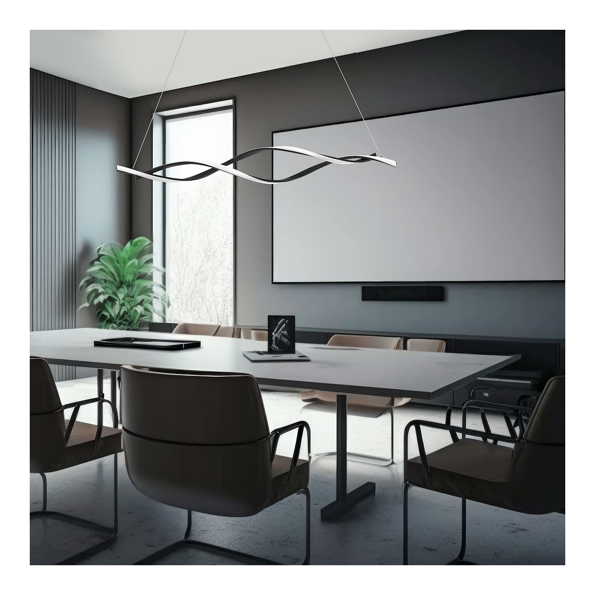 Lampa wisząca GRANT BLACK 38W LED klimatyczne oświetlenie