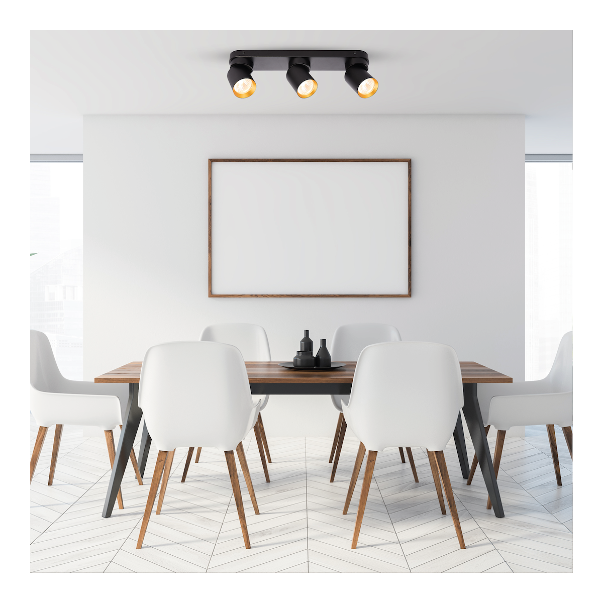 Lampa Andy 3xGU10 czarny złoty niepowtarzalne oświetlenie wnętrza