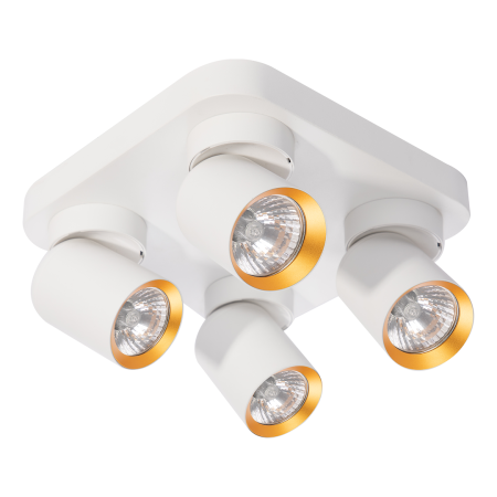 Lampa Andy 4xGU10 kwadrat biały złoty designerskie lampy LED