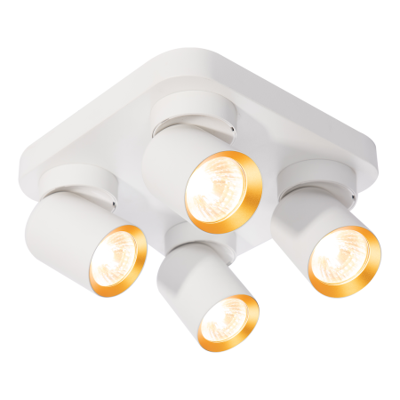 Lampa Andy 4xGU10 kwadrat biały złoty designerskie lampy LED
