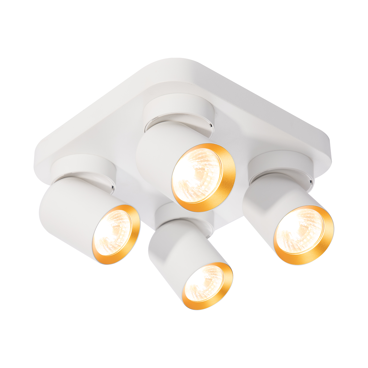 Lampa Andy 4xGU10 kwadrat biały złoty designerskie lampy LED