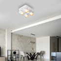 Lampa Andy 4xGU10 kwadrat biały złoty designerskie lampy LED