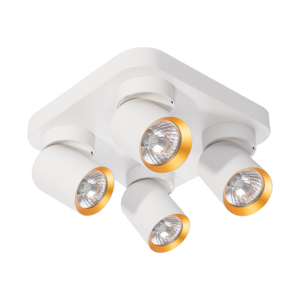 Lampa Andy 4xGU10 kwadrat biały złoty designerskie lampy LED