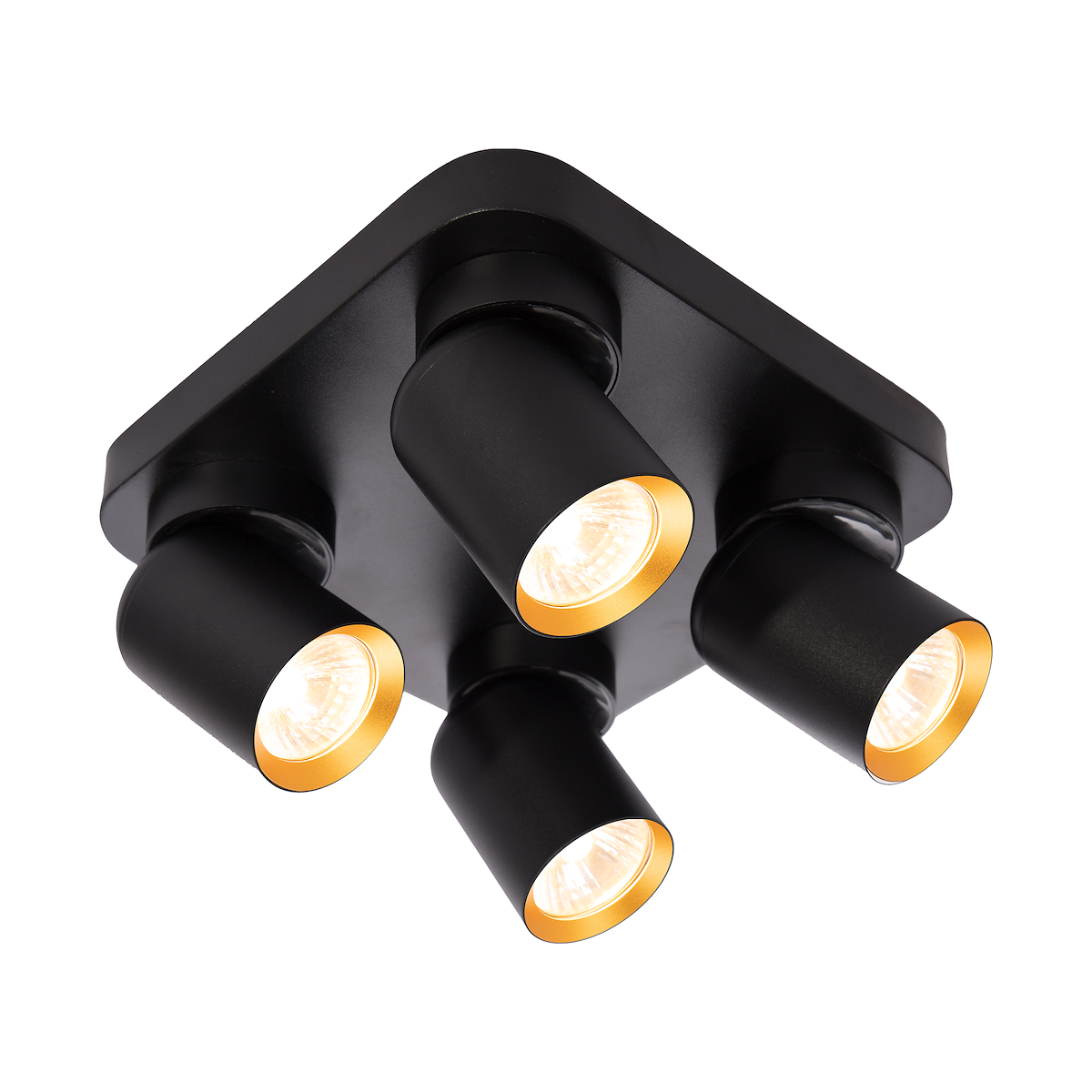 Lampa Andy 4xGU10 kwadrat czarny złoty stylowe lampy sufitowe