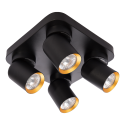 Lampa Andy 4xGU10 kwadrat czarny złoty stylowe lampy sufitowe
