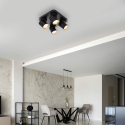 Lampa Andy 4xGU10 kwadrat czarny złoty stylowe lampy sufitowe