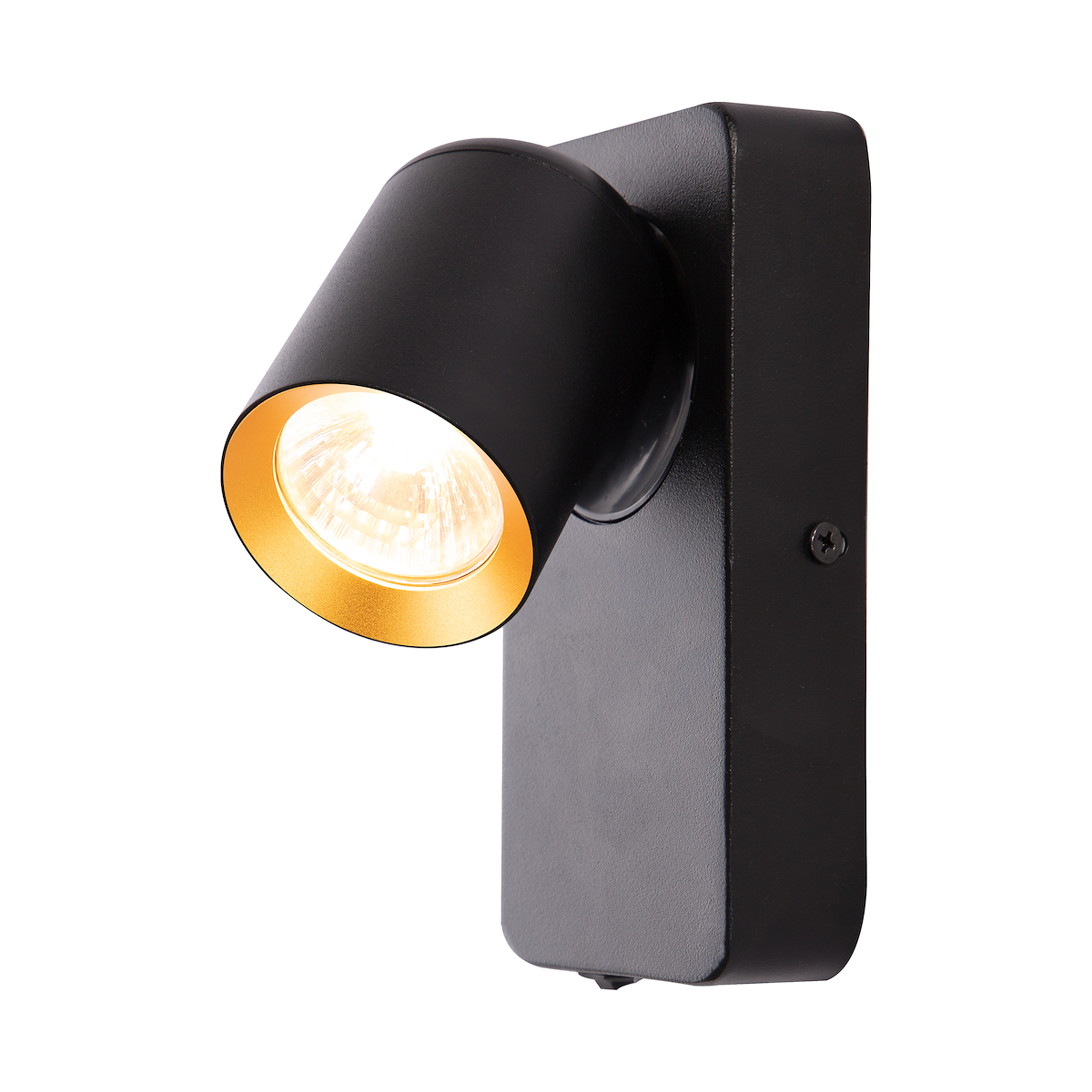 Kinkiet Andy 1xGU10 czarny złoty wyjątkowy element aranżacji