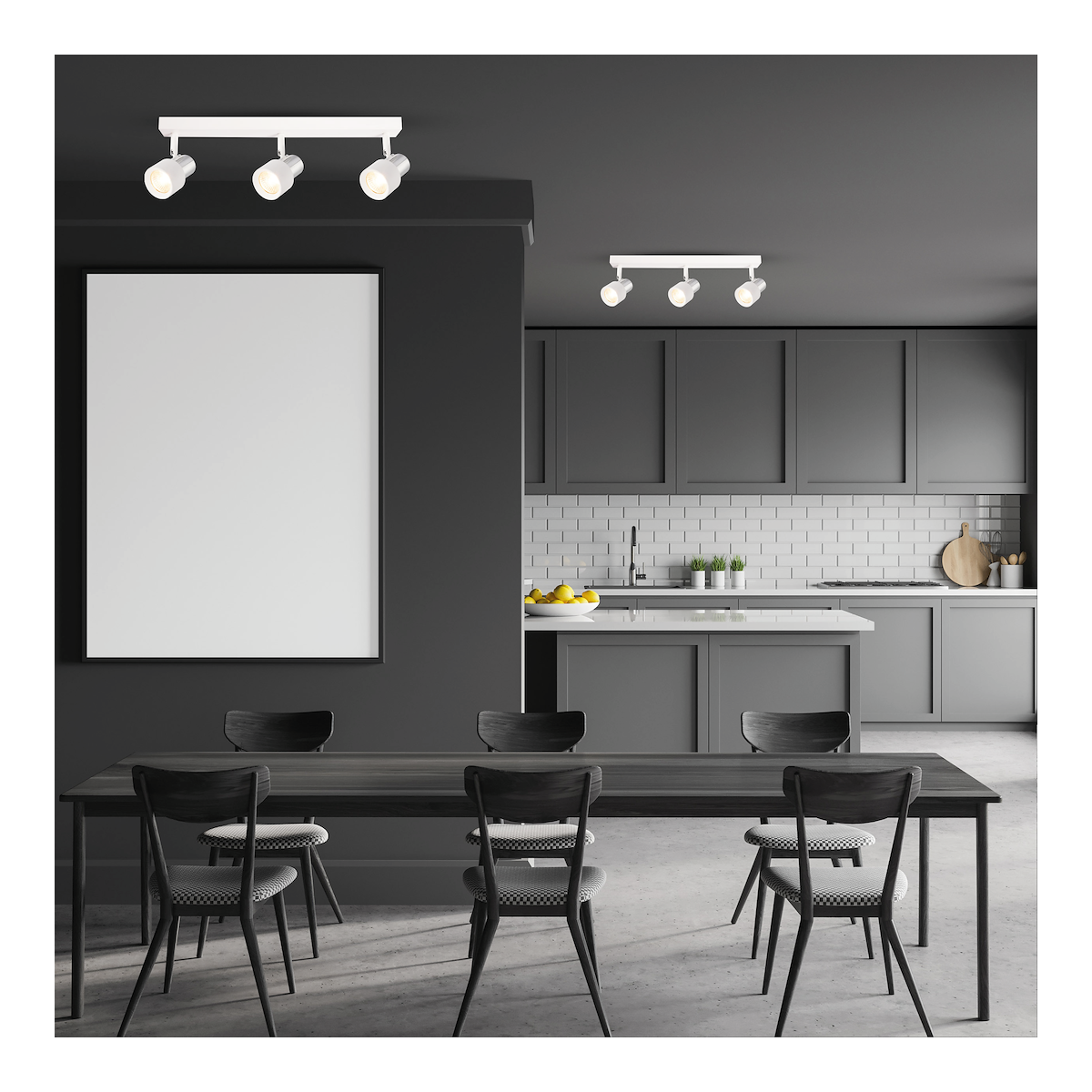 MiLagro Lampa Sufitowa Cino 3xGU10 Biały + Chrom ML9948