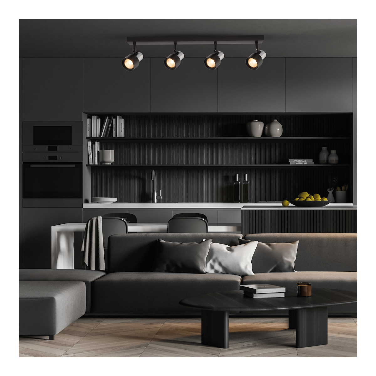Lampa Cino 4xGU10 czarny chrom dekoracyjne oświetlenie