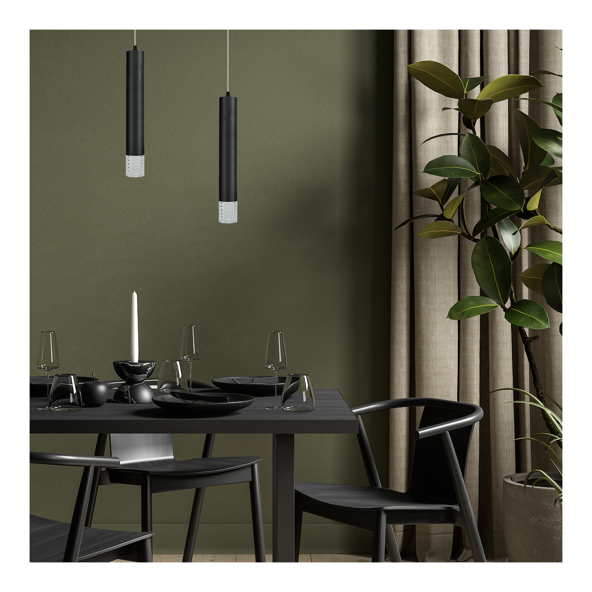MiLagro Lampa wisząca TUBI BLACK 1xGU10 ML8877
