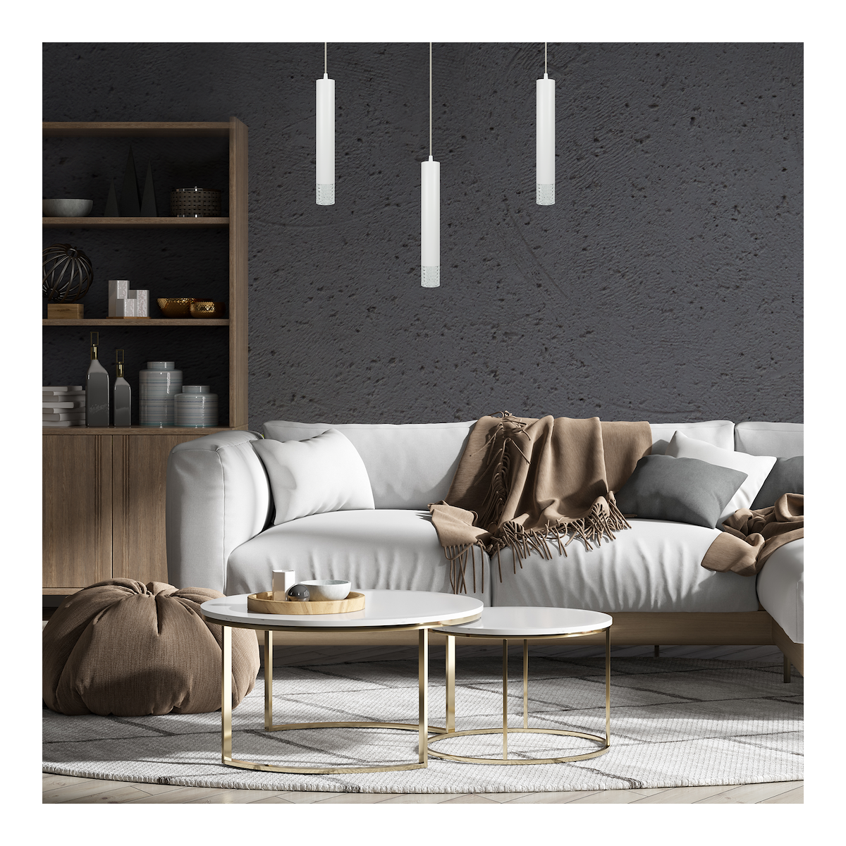 Lampa TUBI Biała 1xGU10 stylowe oświetlenie