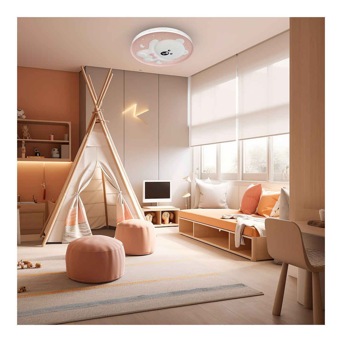MiLagro ML0247 BEAR PINK plafoniera LED designerskie lampy LED