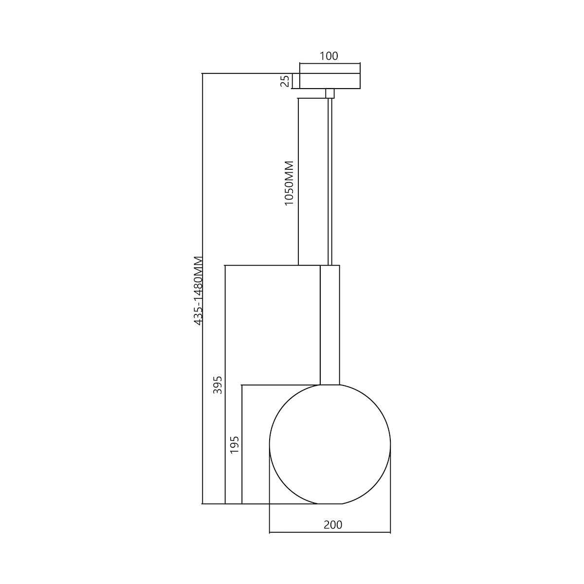 MiLagro Lampa wisząca NIKO BLACK 1xG9 fi 200 ML0329