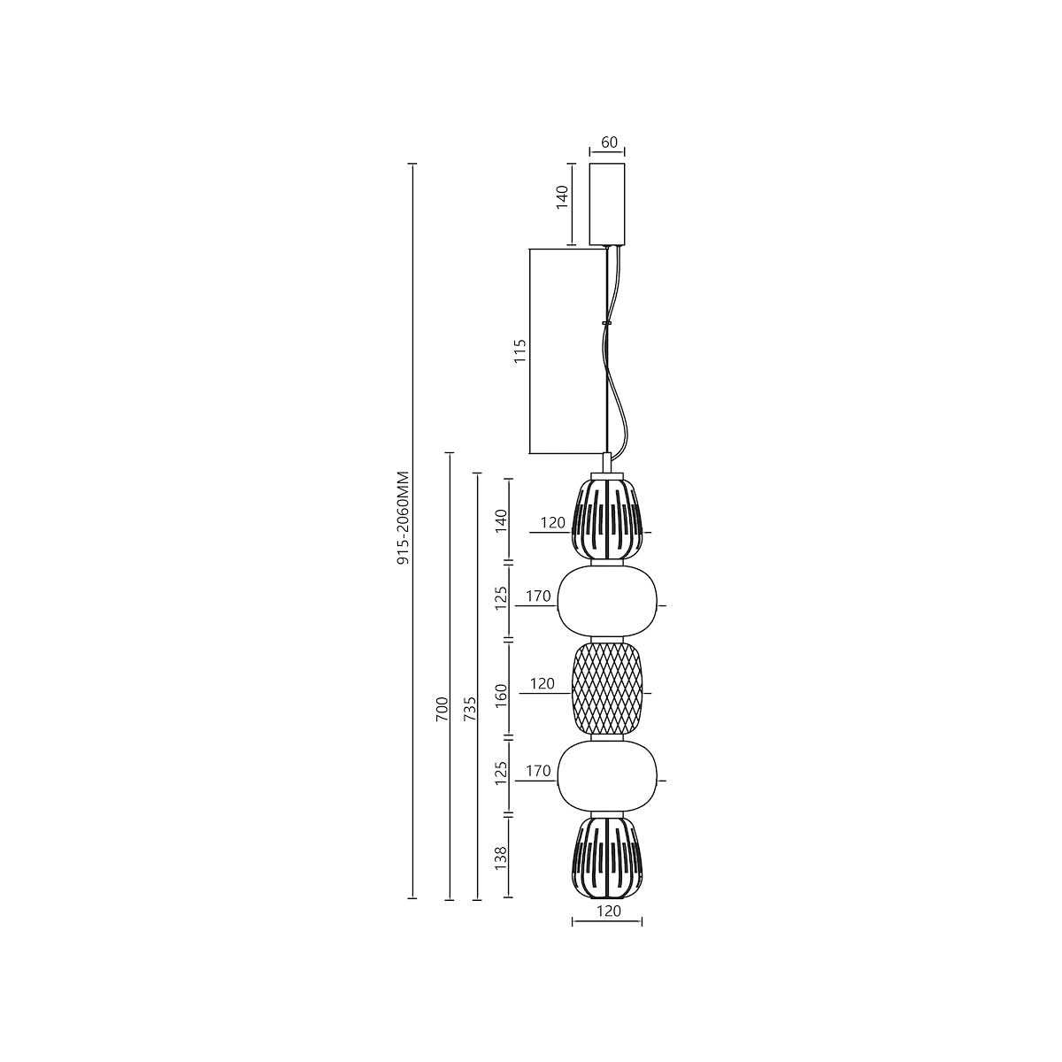 MiLagro Lampa wisząca CARO SMOKED 40W LED ML0362