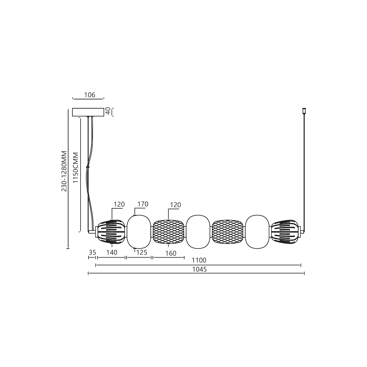 MiLagro Lampa wisząca CARO SMOKED 42W LED ML0366