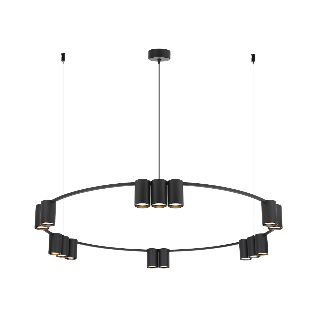 MiLagro MILML0376 - GENESIS BLACK 15xGU10 wyjątkowe oświetlenie