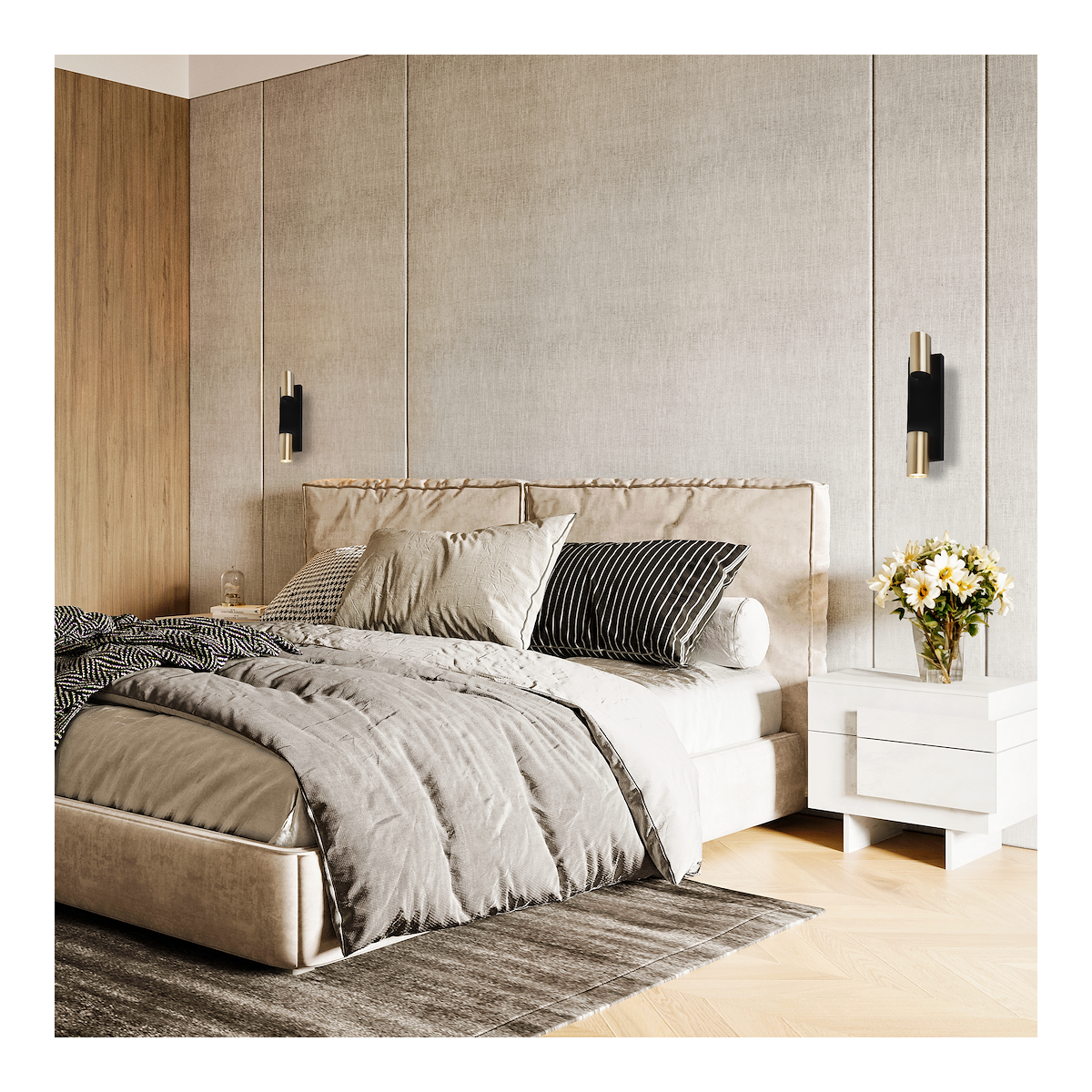 MiLagro MILML0380 - GENESIS WALL BLACK GOLD ekskluzywne oświetlenie