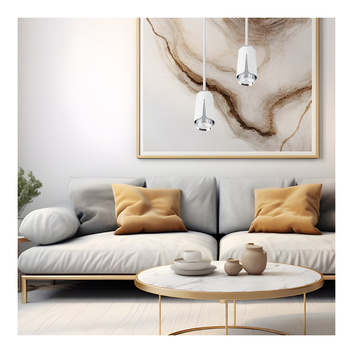 MiLagro Flower Chrome Lampa Wisząca 1xGU10 Biały ML0275