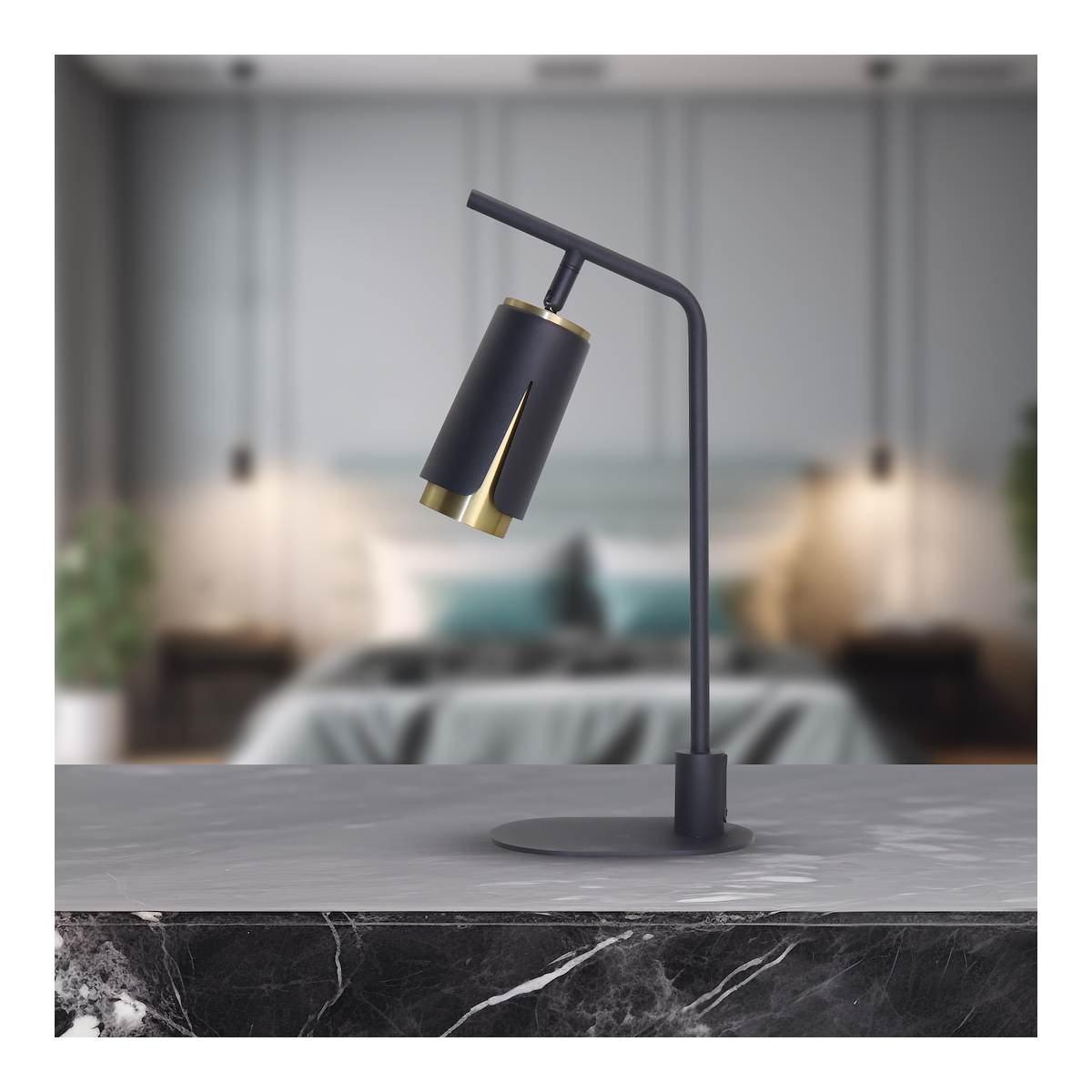 MiLagro ML0268 - Flower Black Gold Lampka Gabinetowa dekoracyjne oświ