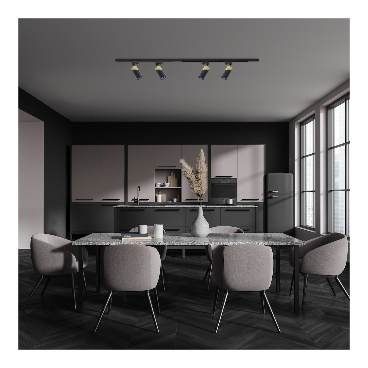MiLagro ML0279 - Neo Black Gold Track designerskie lampy LED