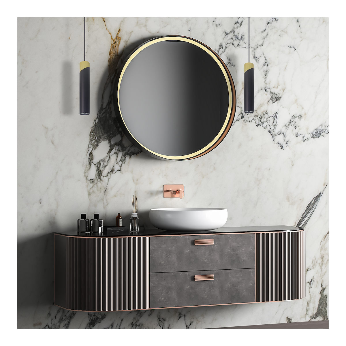 MiLagro ML0284 - Neo Black Gold Lampa Wisząca designerskie oświetleni