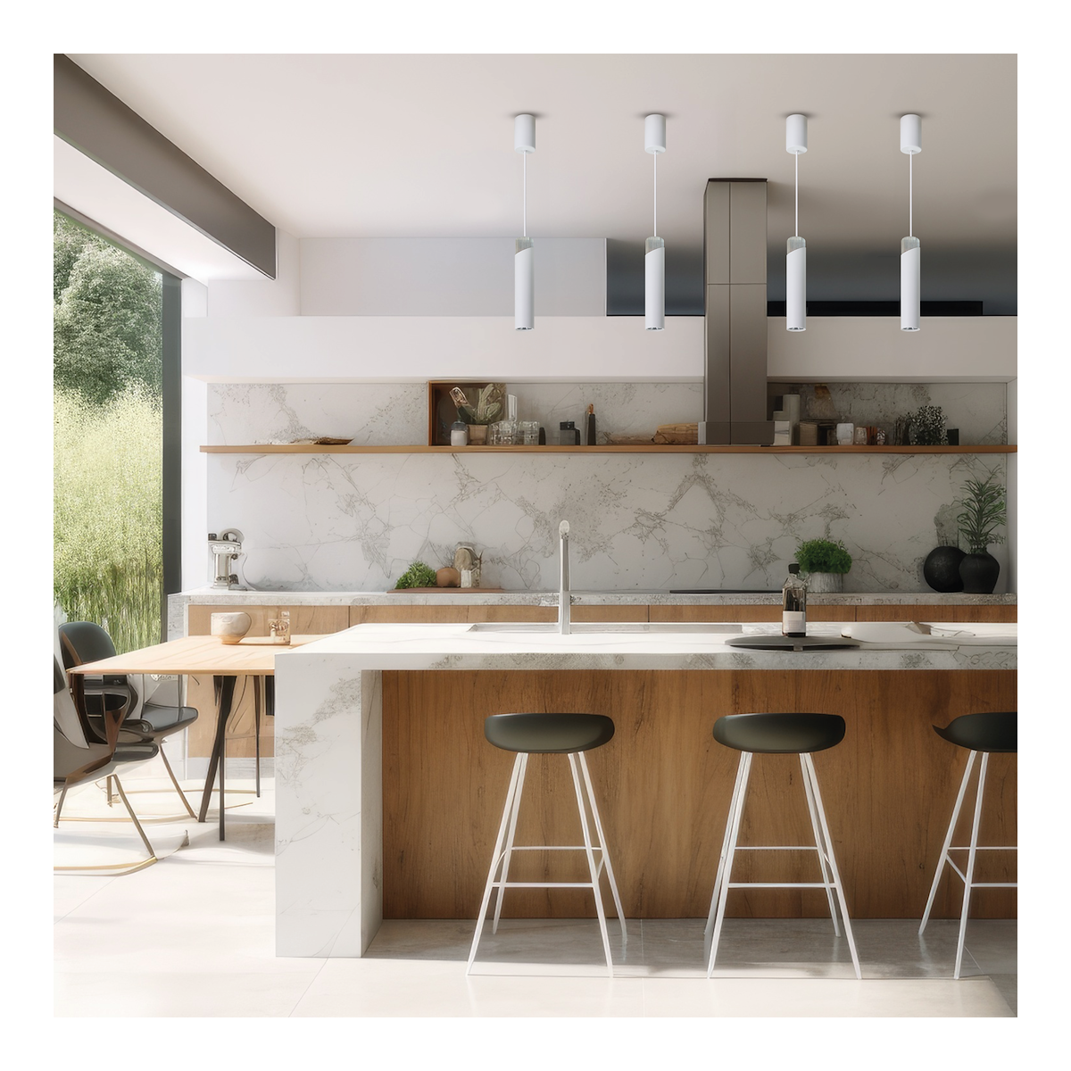 MiLagro NEO WHITE CHROME LAMPA WISZĄCA 1xGU10 ML0291