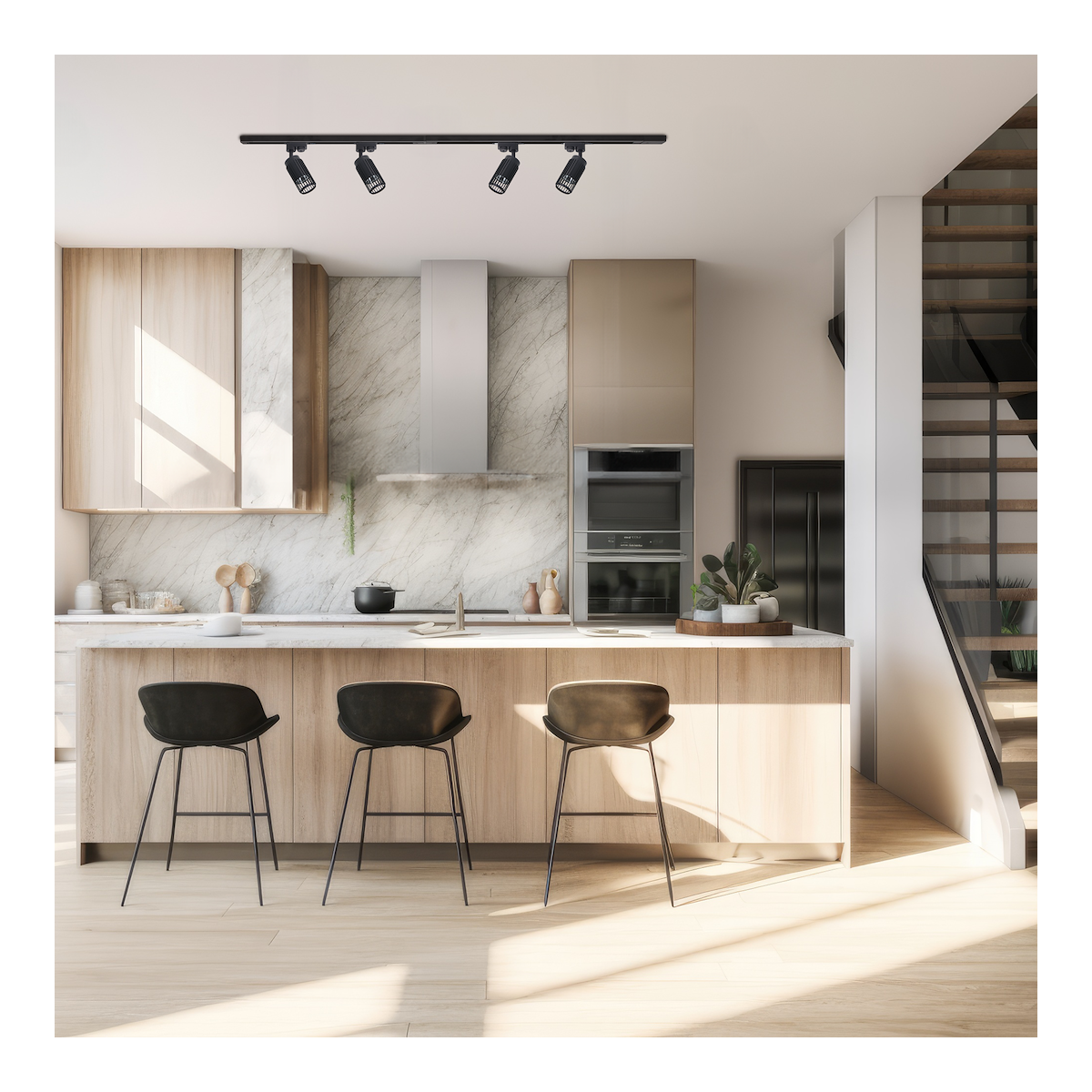 MiLagro ML0293 - Vertical Black Track 1xGU10 nastrojowe światło