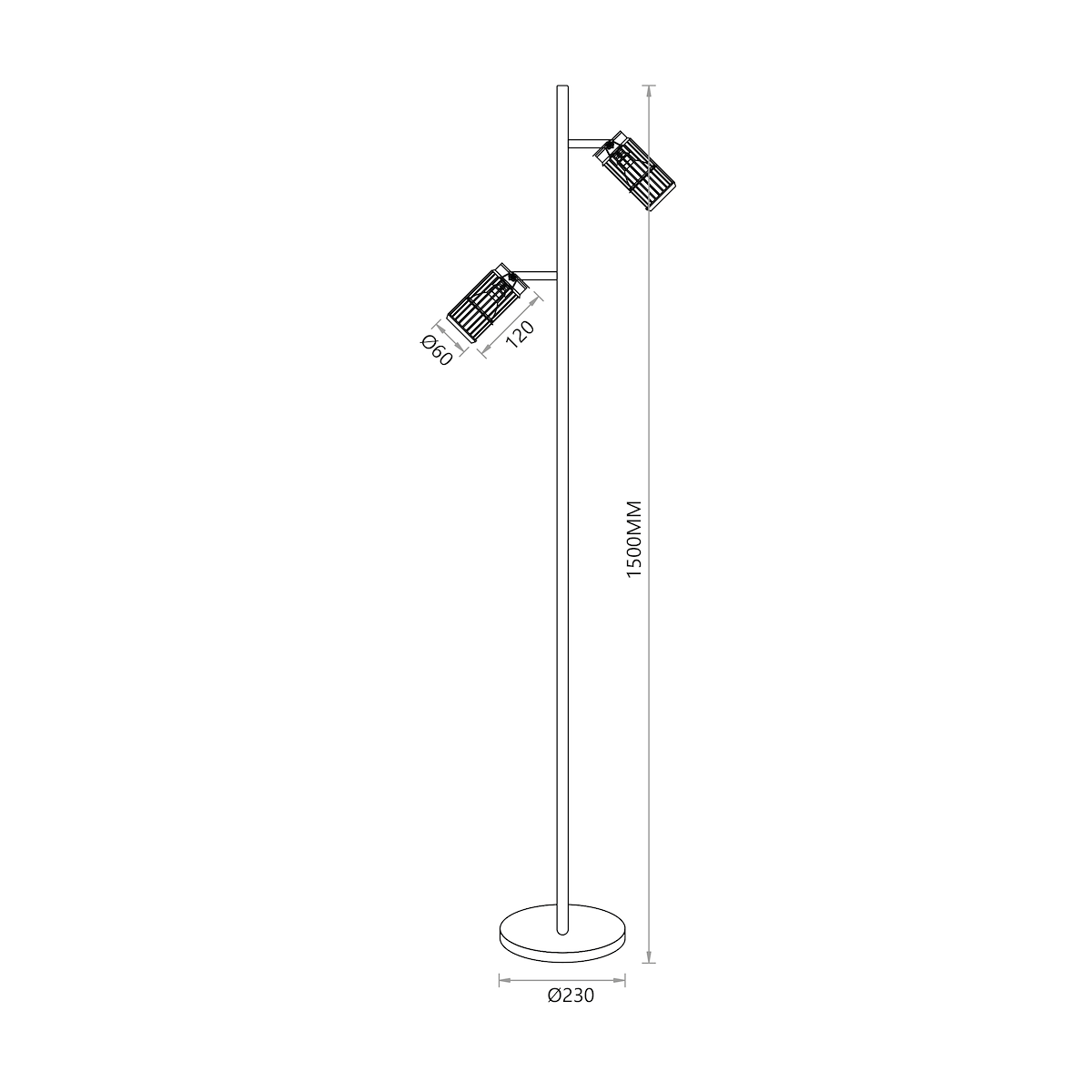 Vertical Black Lampa Podłogowa 2xGU10 ML0300