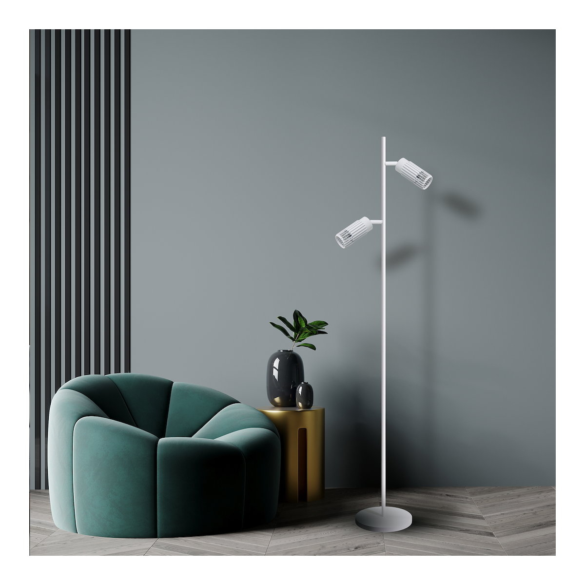 Vertical Biały Lampa Podłogowa 2xGU10 ML0310