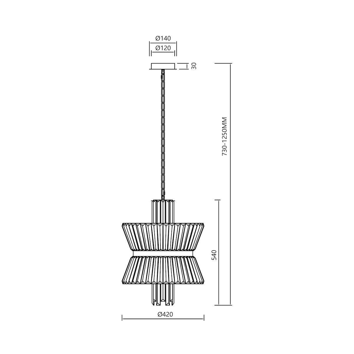 MiLagro Żyrandol AURELIA CHROME 8xE14 ML0404