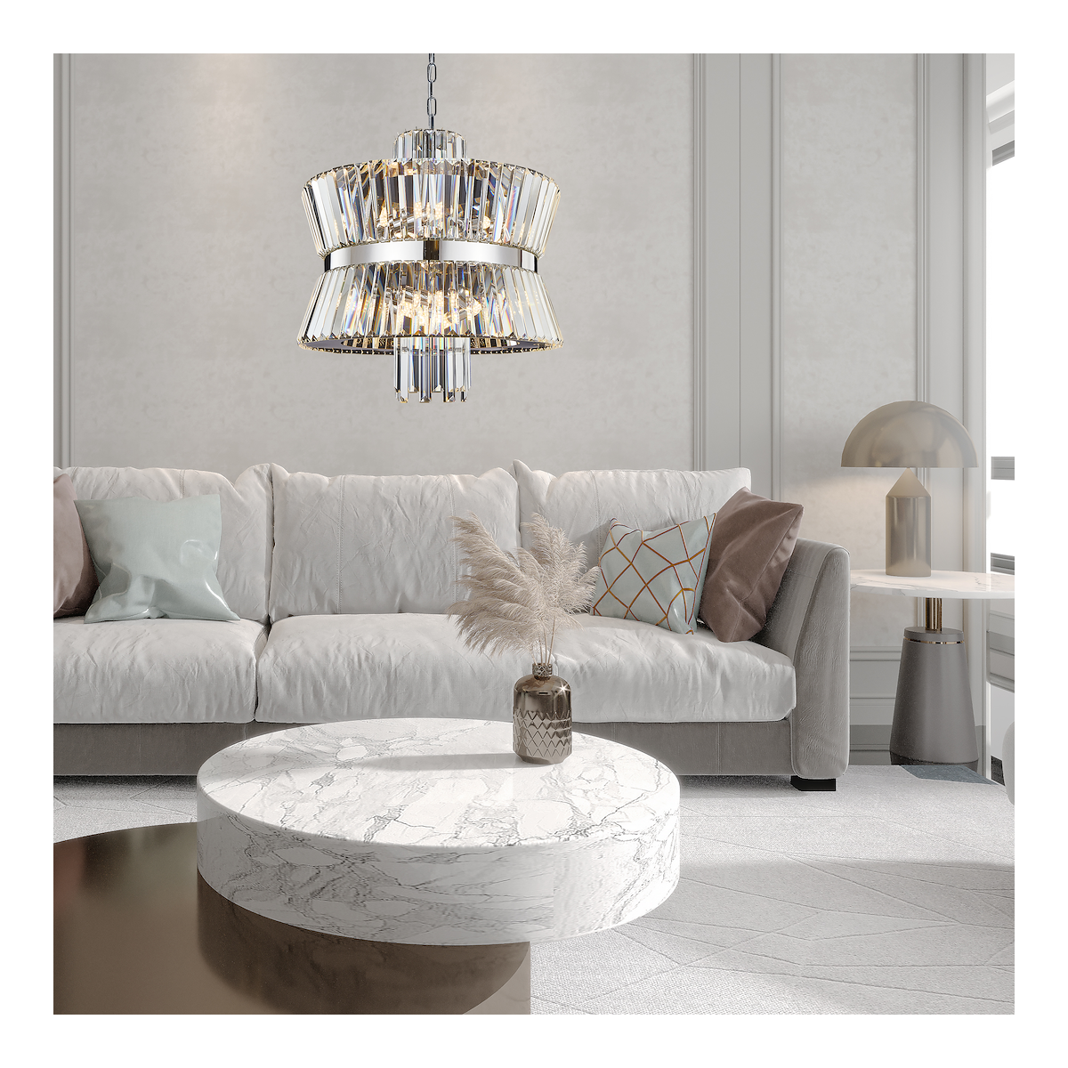 MiLagro Żyrandol AURELIA CHROME 12xE14 ML0406
