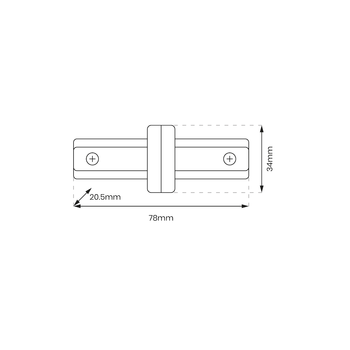 MiLagro Łącznik Prosty Track Biały 1-Obwodowy v2.0 ML0709
