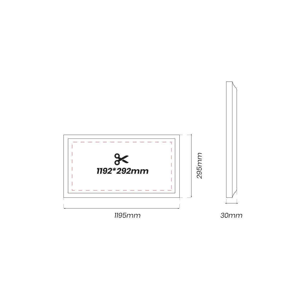 Panel LED 40W 4000K Backlit 120x30 EKP0574