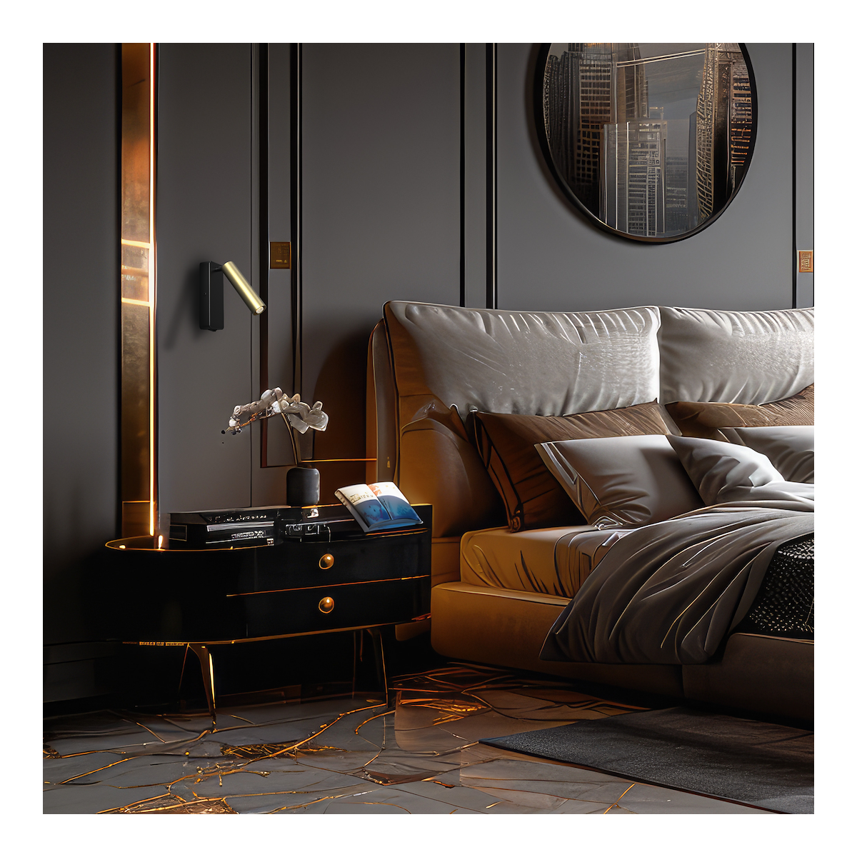 MiLagro Kinkiet Santi 1xG9 Czarny/Złoty ML1014