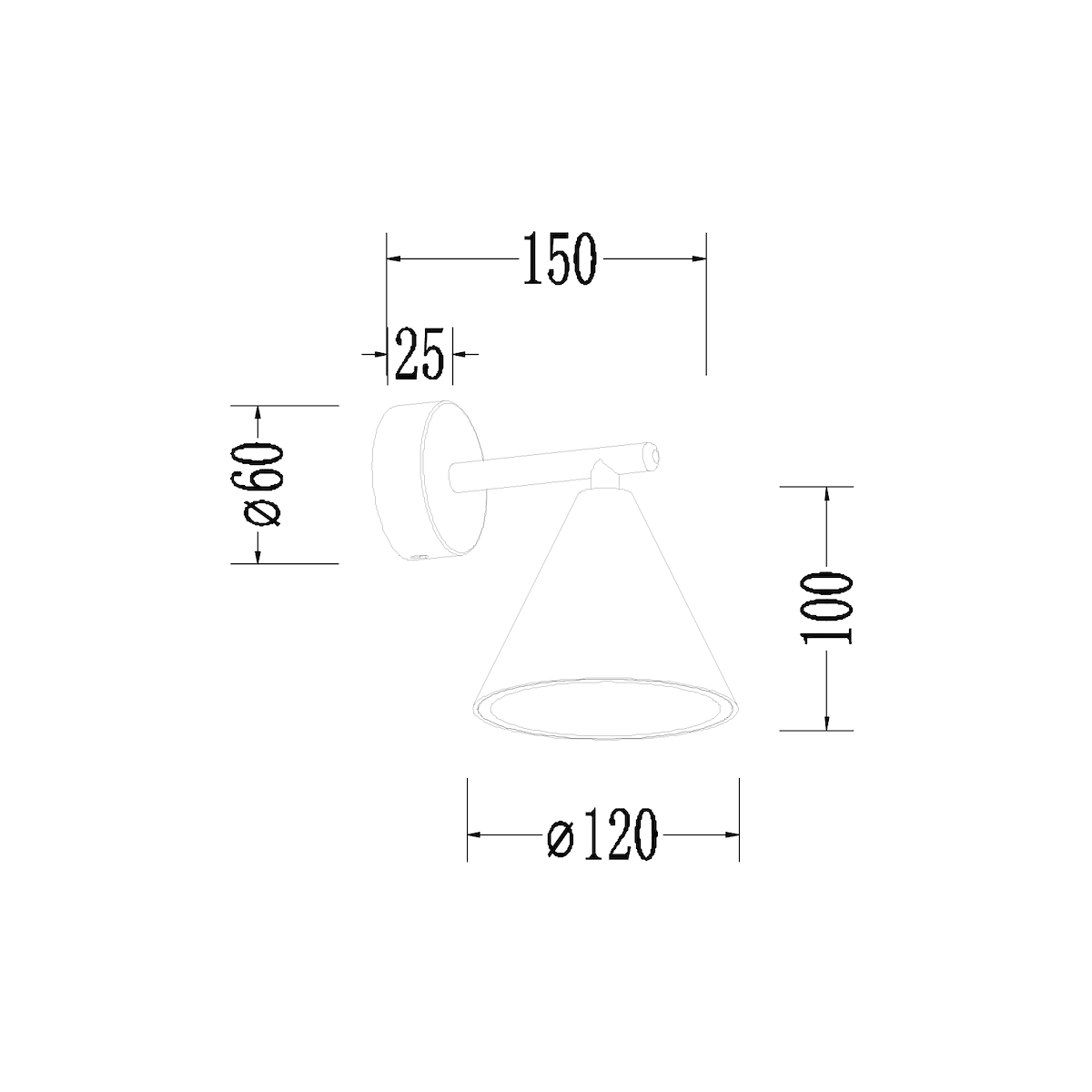 MiLagro ML1123 kinkiet Cone złoty