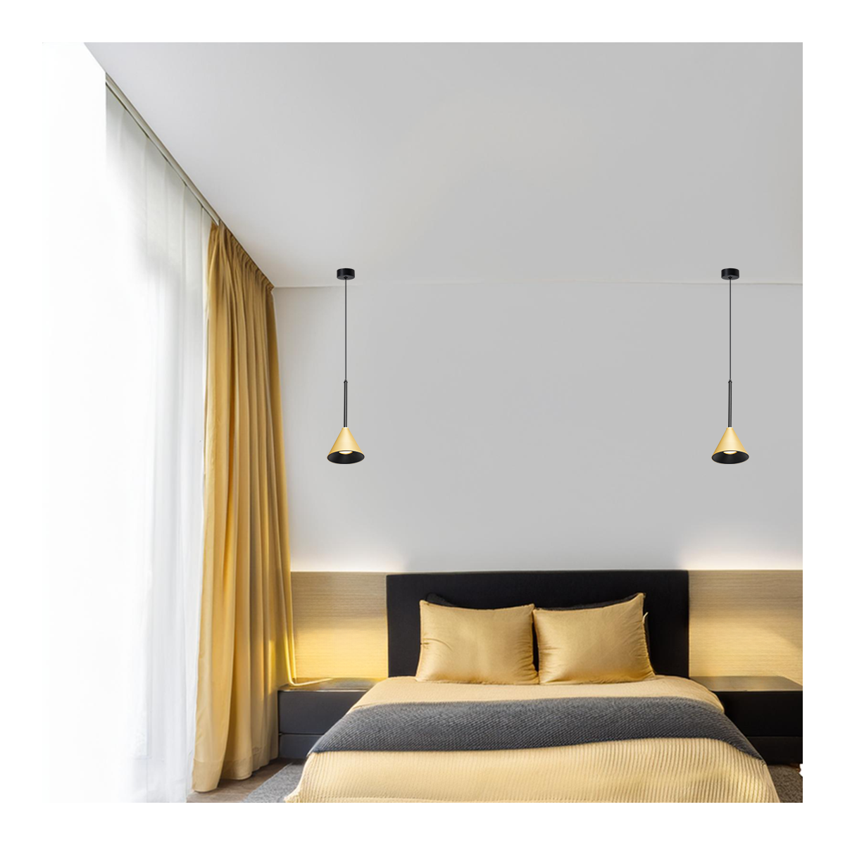 MiLagro ML1124 lampa Cone złota