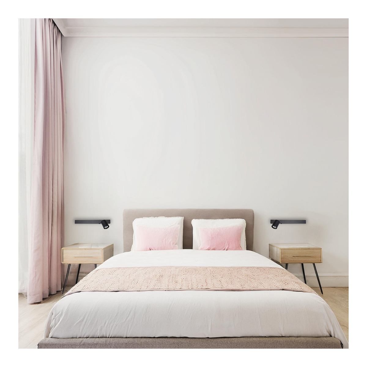 MiLagro Kinkiet Magnet 9W+1xGU10 3000/4000K Czarny Prawy ML1126