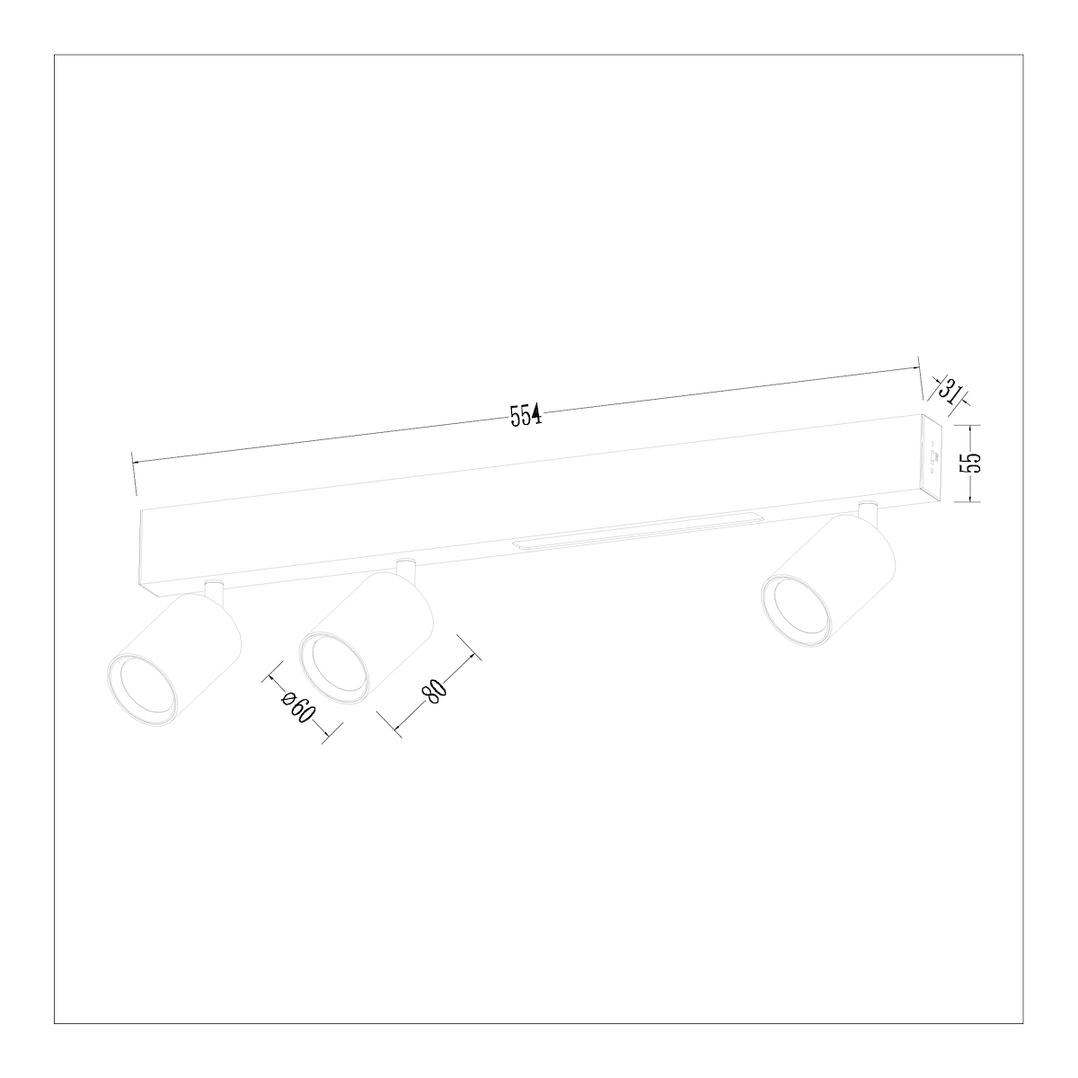 MiLagro Lampa Sufitowa Magnet 5W+3xGU10 3000/4000K Czarny ML1134