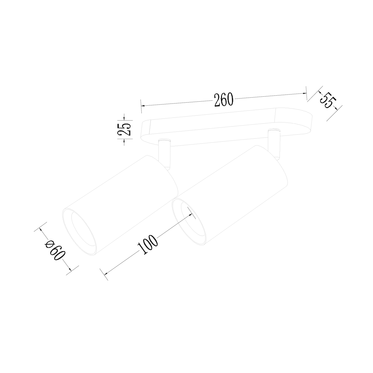 MiLagro ML1160 Pipe biały 2xGU10