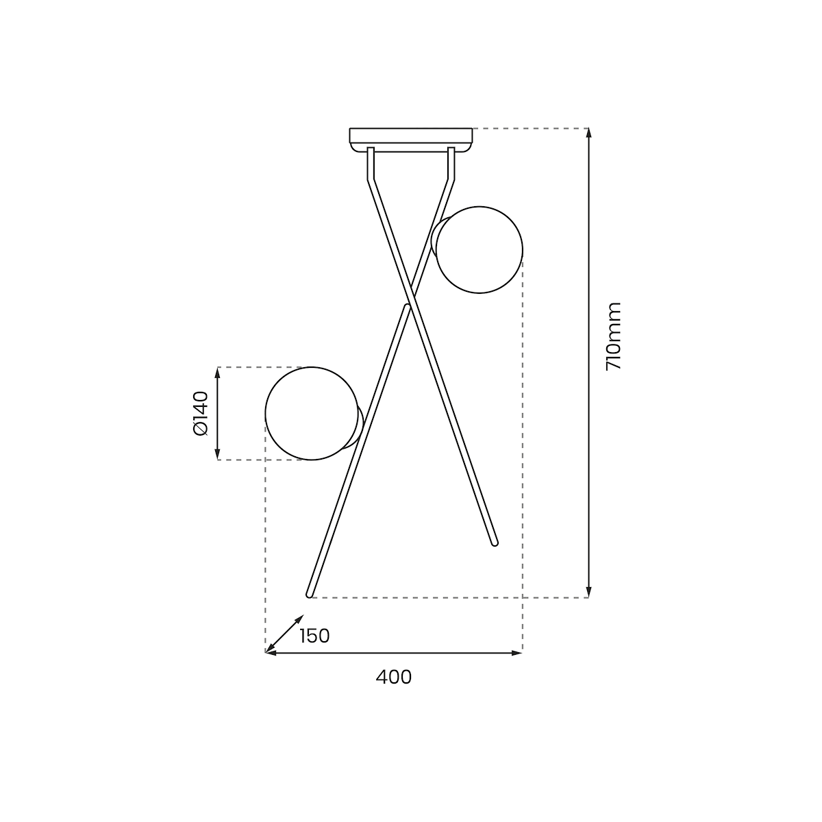 MiLagro Lampa sufitowa INTER 2xE14 MLP0973