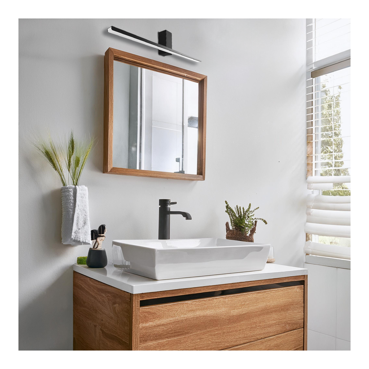 MiLagro Kinkiet Artemis Black 13,8W LED 60cm 4000K IP44 ML1019